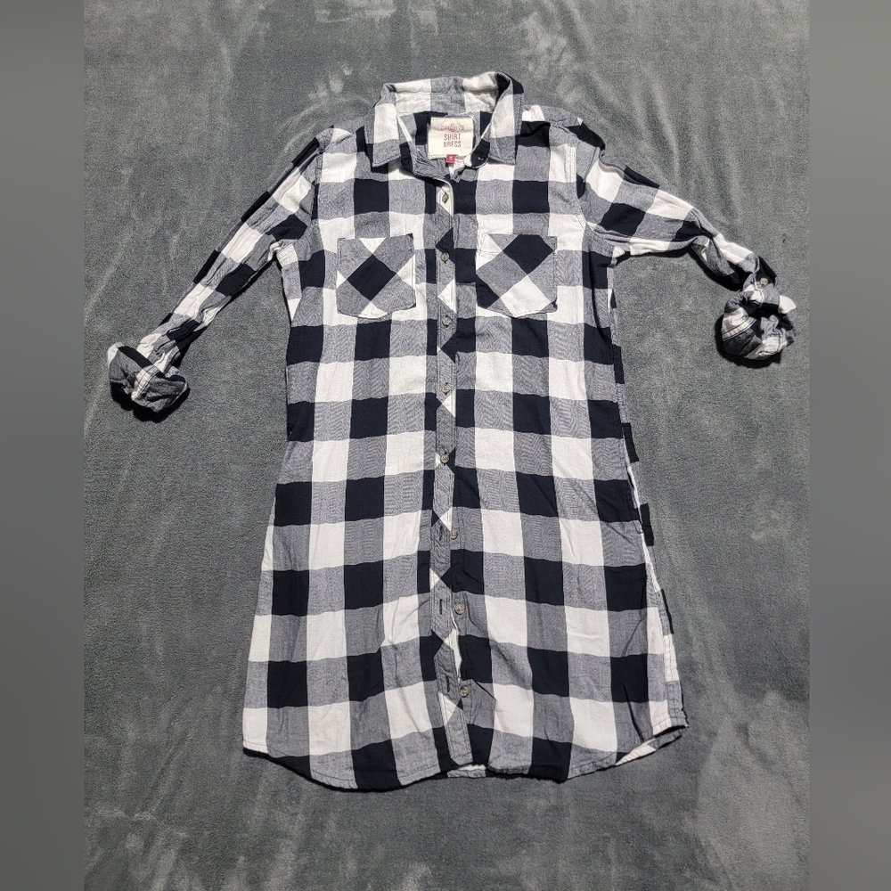 Plaid button down dress